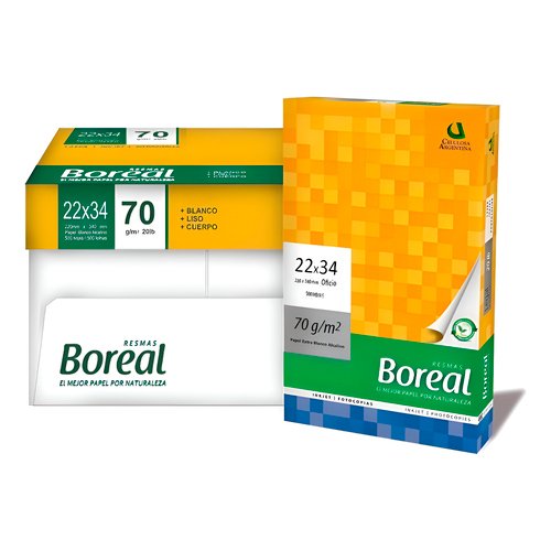 Caja X5 Resmas Oficio Boreal 22x34 70gr